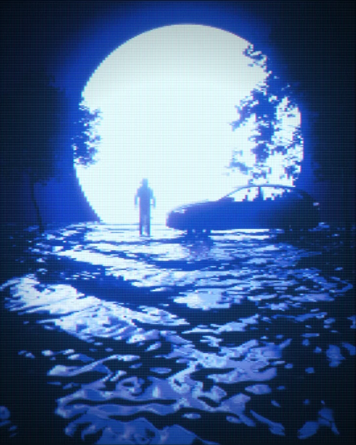 Half Blocks style glyph art in the Nightglass look